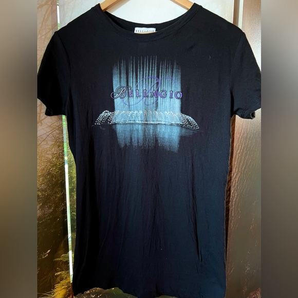 BELLAGIO Las Vegas Rhinestone Fountains T Shirt L - Picture 1 of 4